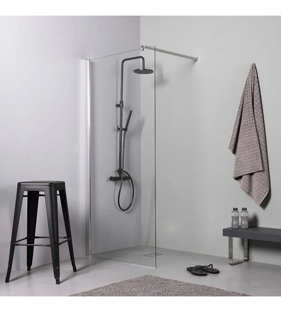 BOX DOCCIA WALK-IN CROMO 6MM, 90X190 CM